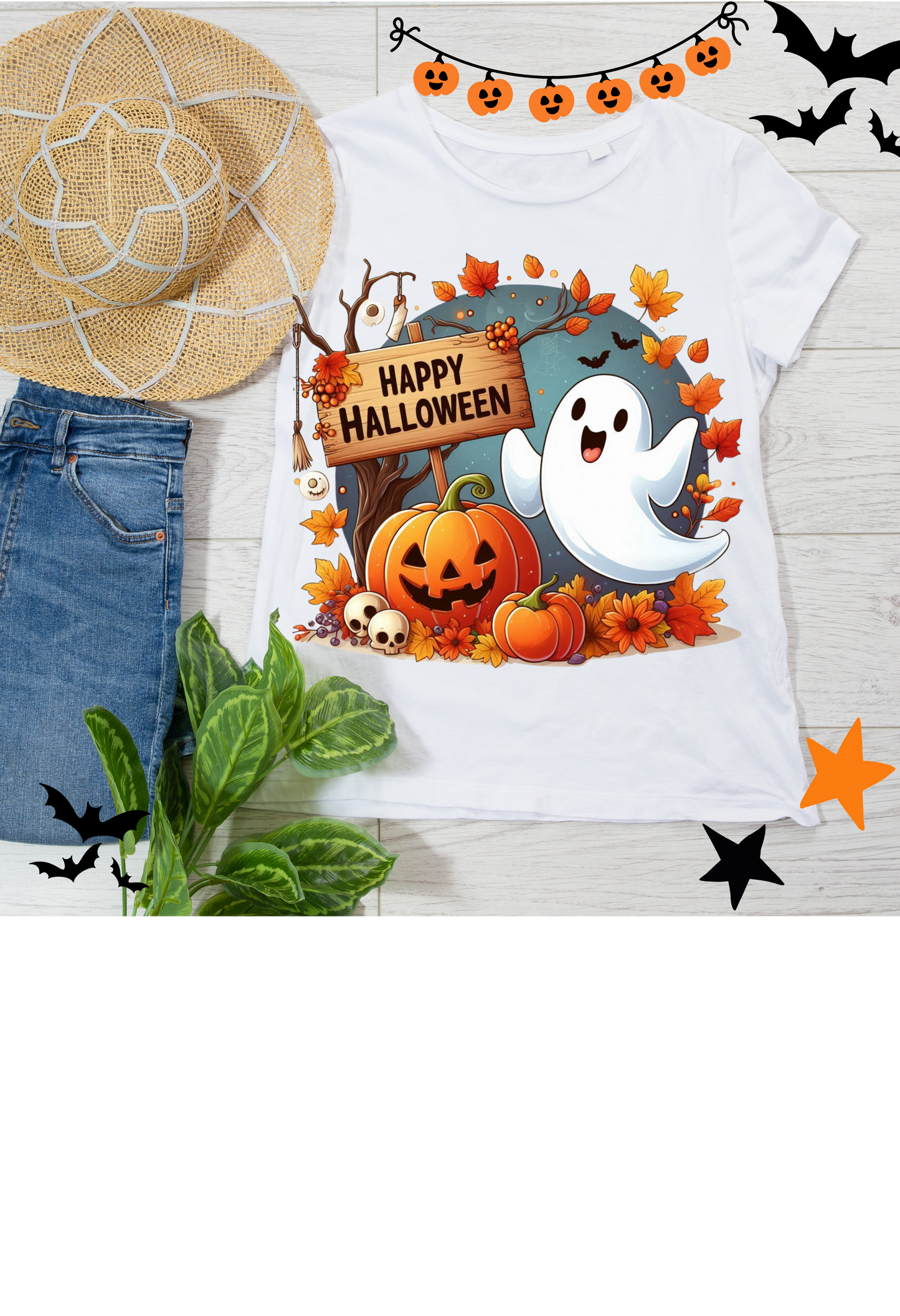 Halloween Unisex White Tee