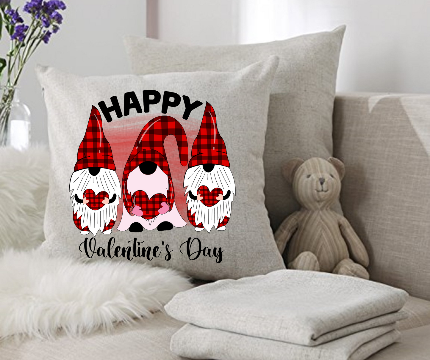 Happy Valentine's Day Gnome Pillow