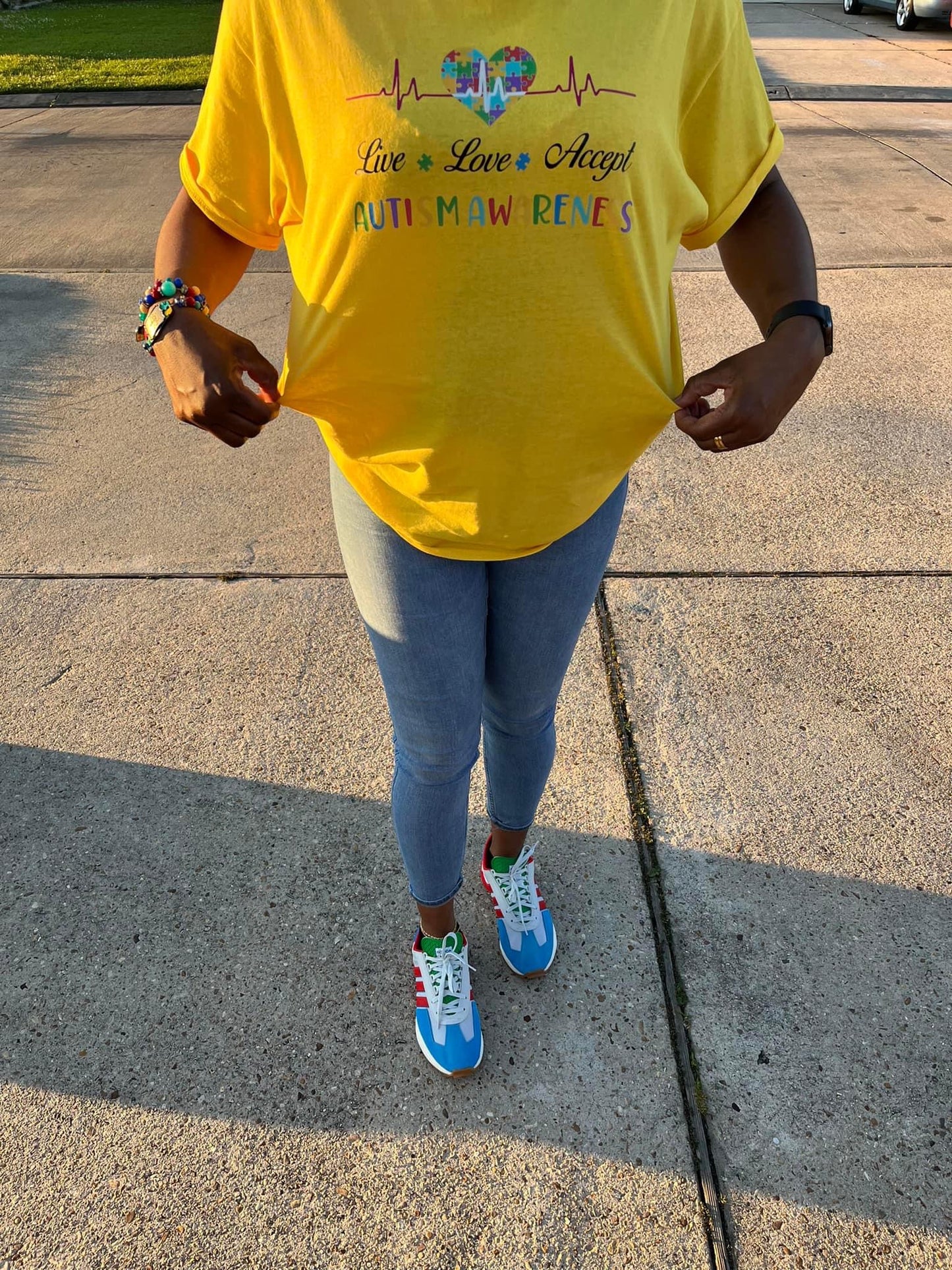 Live,Love Accept Autism Awareness Tee-Shirt