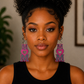 Handmade Embroidered Free Standing Lace Mom Earrings