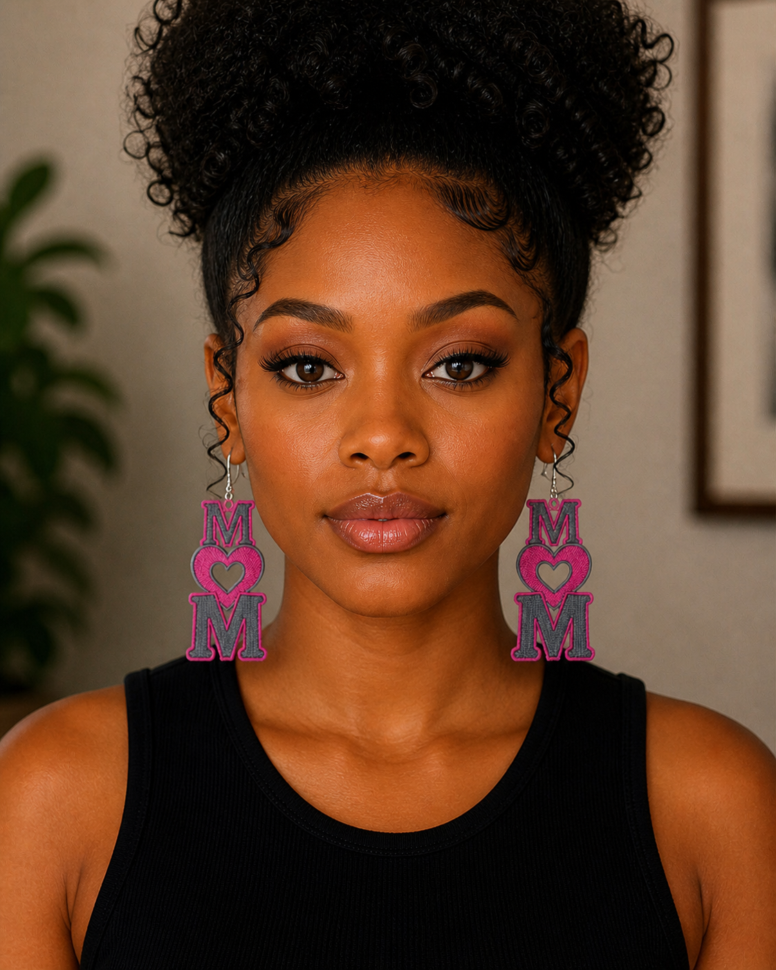 Handmade Embroidered Free Standing Lace Mom Earrings